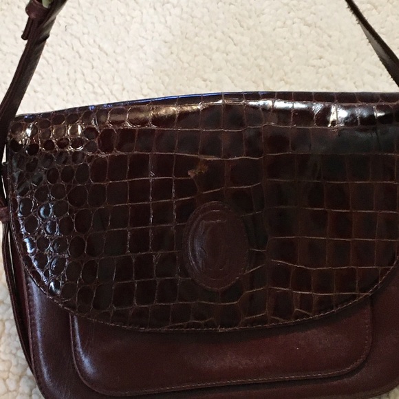 Cartier alligator bag, Bordeaux - Picture 11 of 11